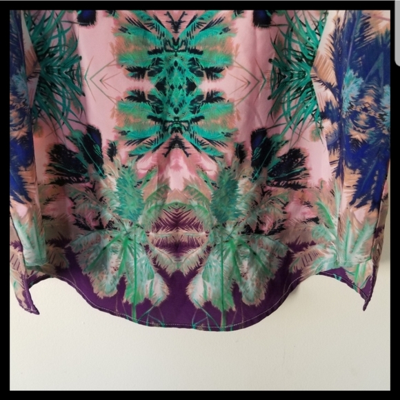 Wayf Ink Blot Palm Tree Tank Top Blouse Size Small - Picture 6 of 10